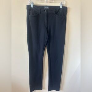 White House Black Market Slim Leg Black Stretch Pant Back Leg Seams Size6 Women